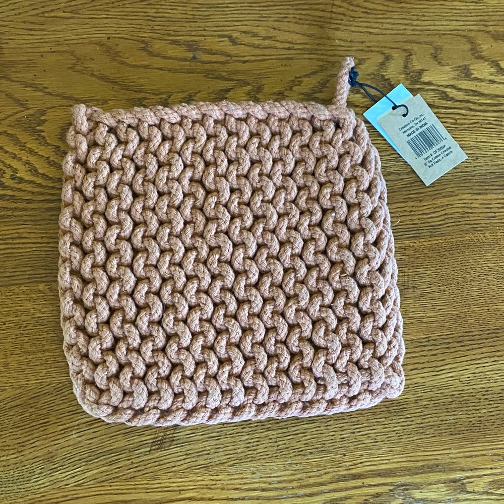 Chunky Knit Square Potholder - Terracotta